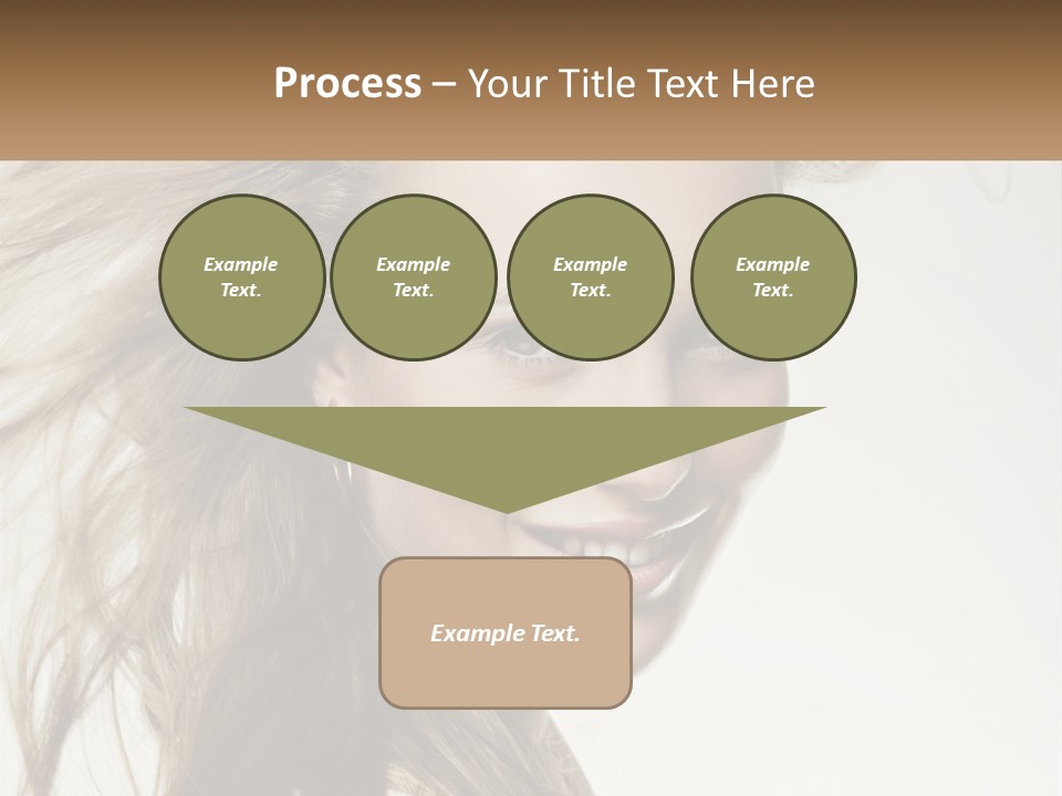 A Woman Is Smiling With Her Hair Blowing In The Wind PowerPoint Template