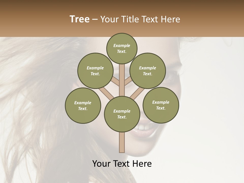 A Woman Is Smiling With Her Hair Blowing In The Wind PowerPoint Template