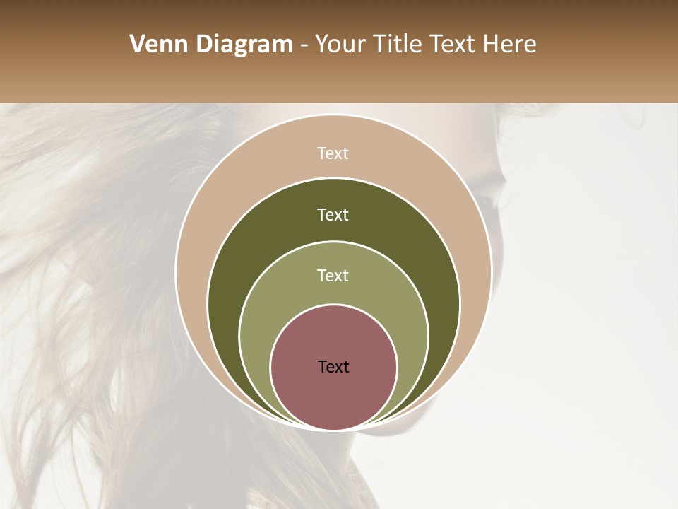 A Woman Is Smiling With Her Hair Blowing In The Wind PowerPoint Template