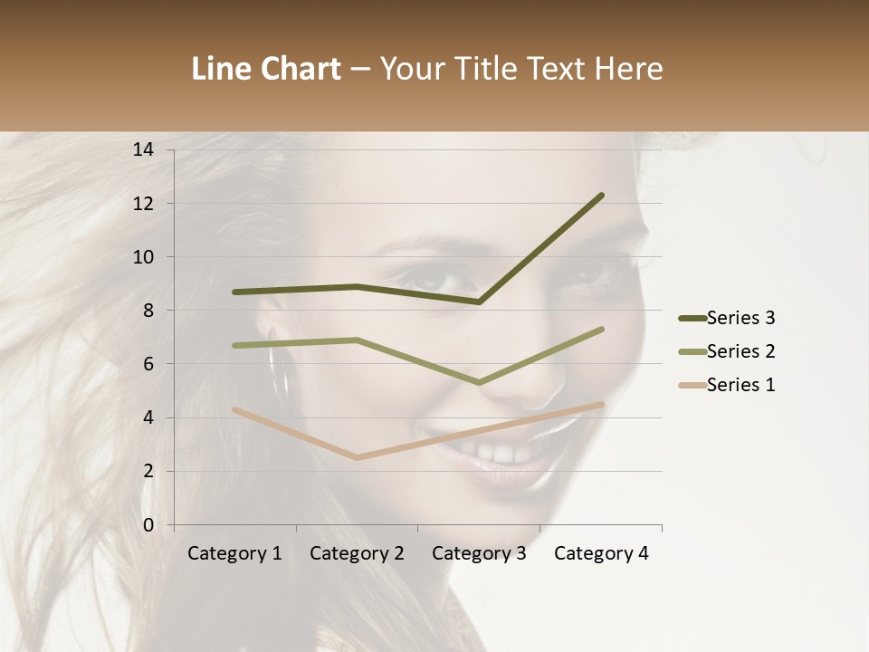 A Woman Is Smiling With Her Hair Blowing In The Wind PowerPoint Template