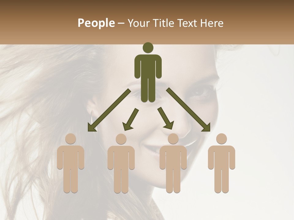 A Woman Is Smiling With Her Hair Blowing In The Wind PowerPoint Template