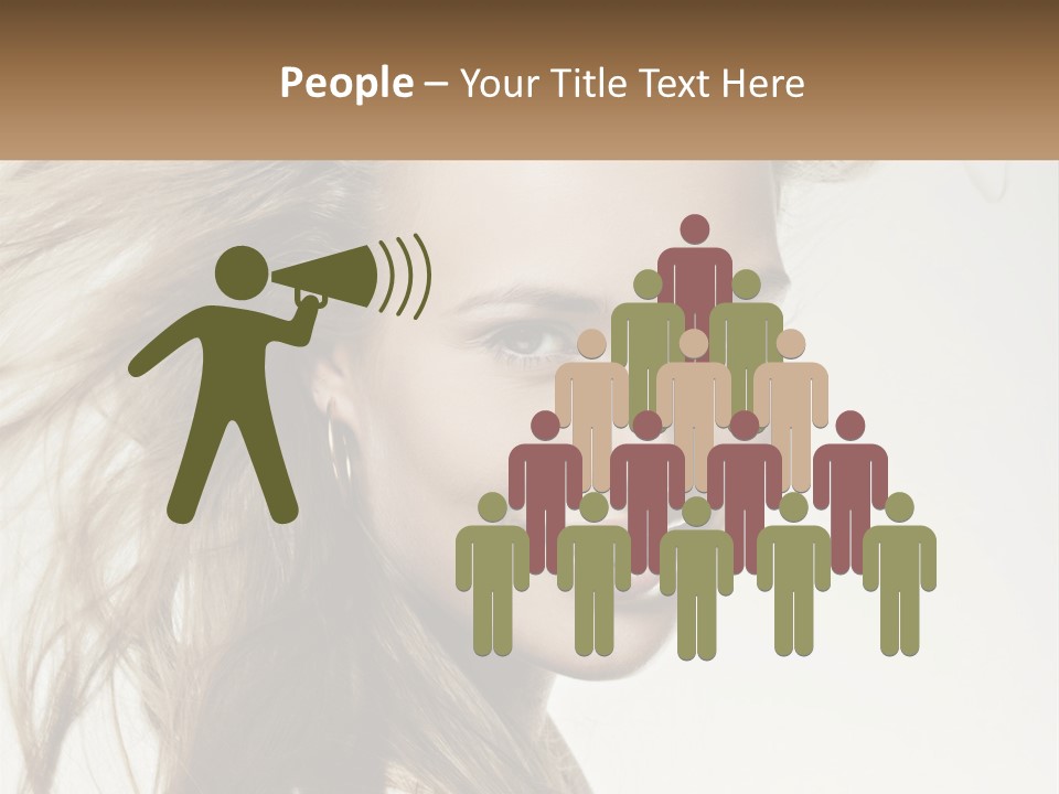 A Woman Is Smiling With Her Hair Blowing In The Wind PowerPoint Template