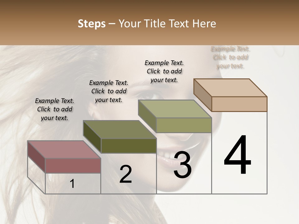 A Woman Is Smiling With Her Hair Blowing In The Wind PowerPoint Template