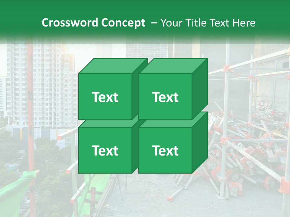 A Construction Worker On Top Of A Building PowerPoint Template