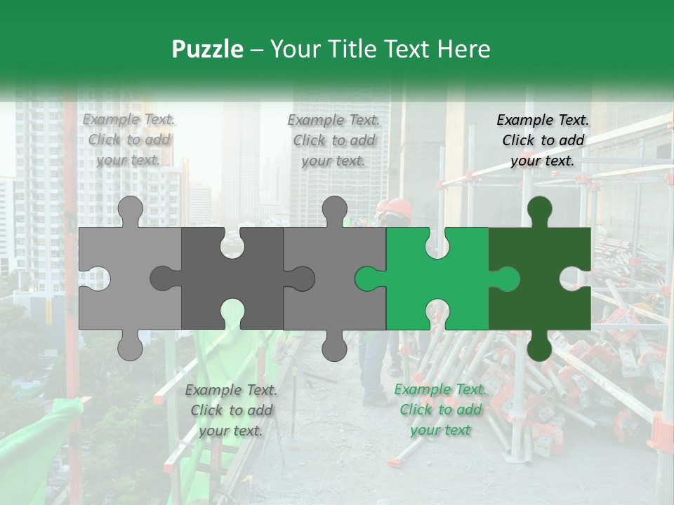 A Construction Worker On Top Of A Building PowerPoint Template