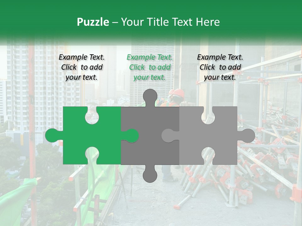 A Construction Worker On Top Of A Building PowerPoint Template