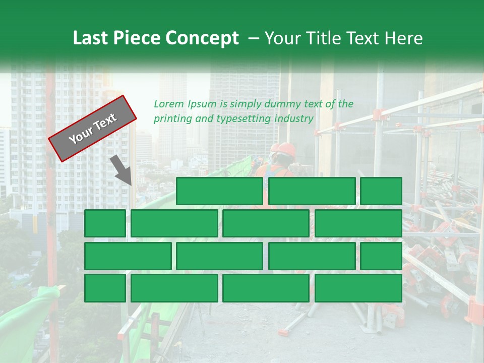 A Construction Worker On Top Of A Building PowerPoint Template