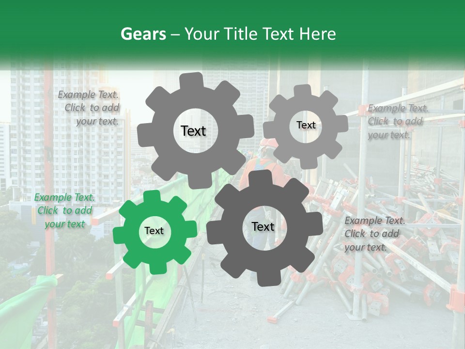 A Construction Worker On Top Of A Building PowerPoint Template