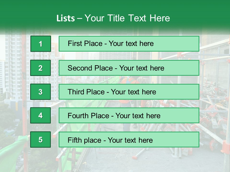 A Construction Worker On Top Of A Building PowerPoint Template