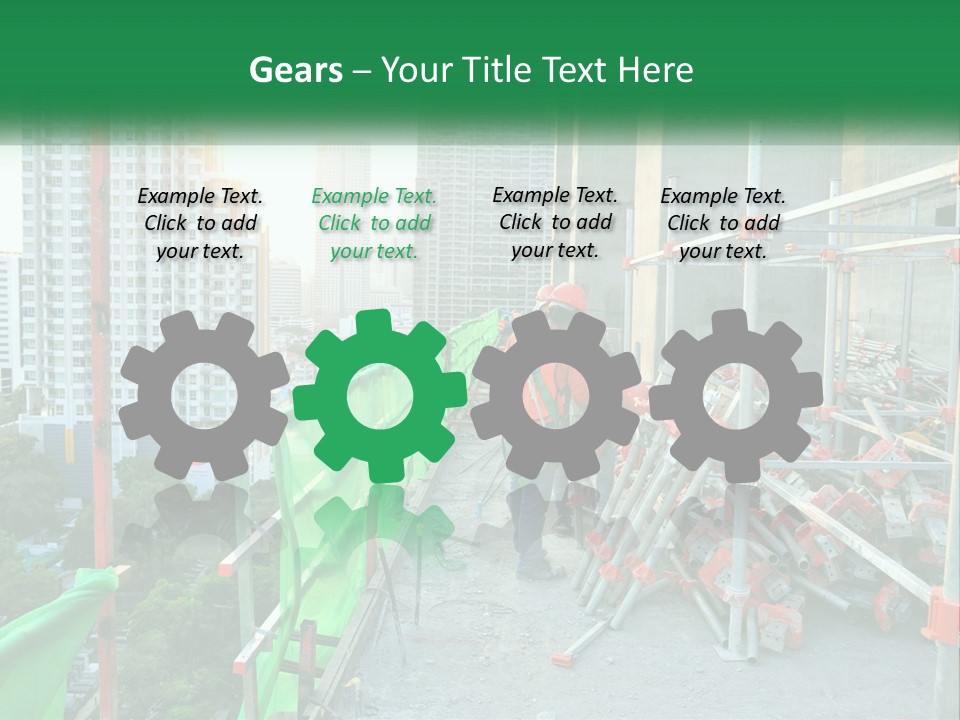 A Construction Worker On Top Of A Building PowerPoint Template