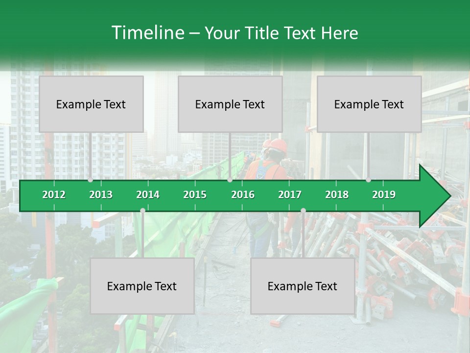 A Construction Worker On Top Of A Building PowerPoint Template