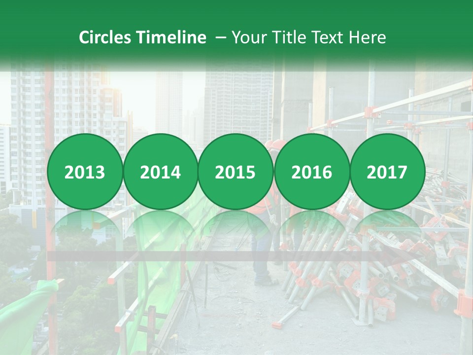 A Construction Worker On Top Of A Building PowerPoint Template