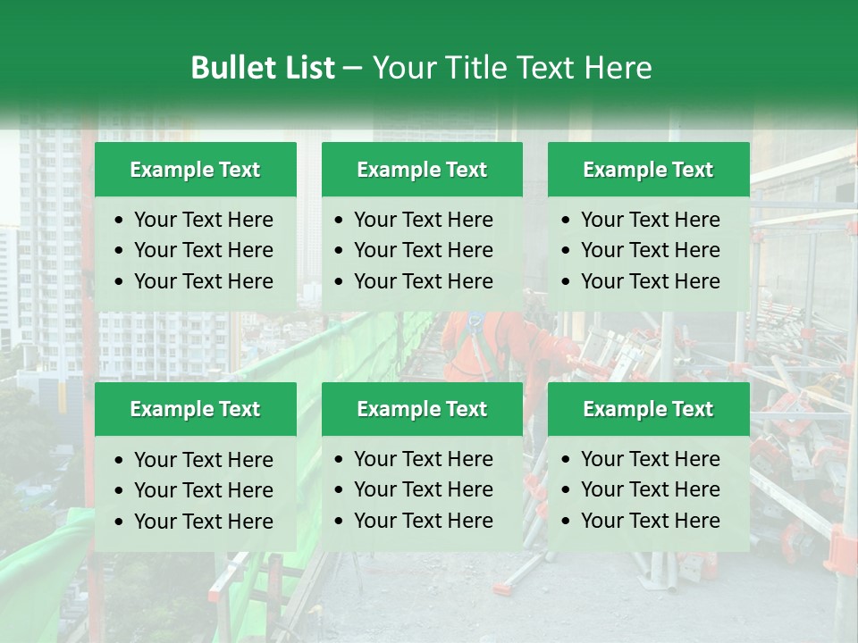 A Construction Worker On Top Of A Building PowerPoint Template