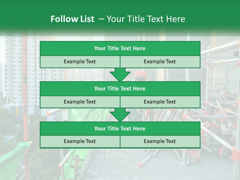 A Construction Worker On Top Of A Building PowerPoint Template