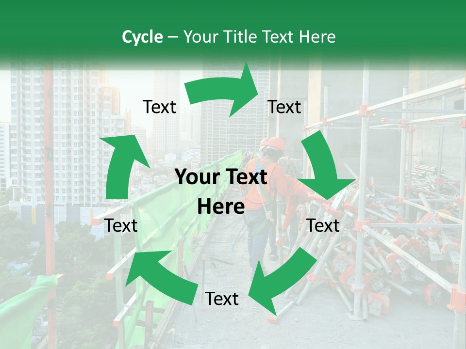 A Construction Worker On Top Of A Building PowerPoint Template