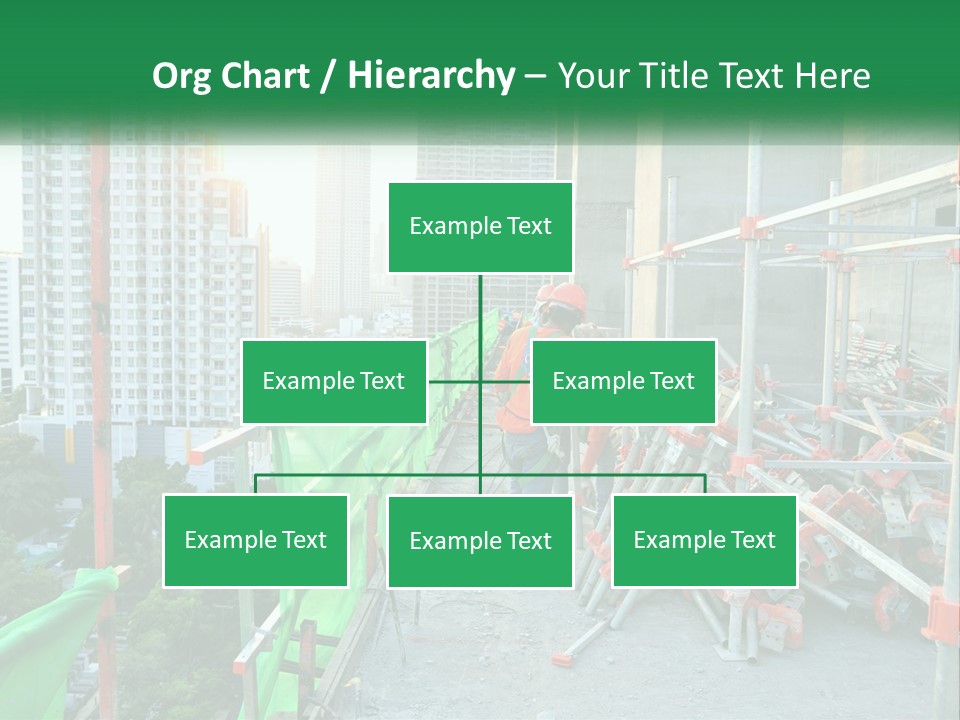 A Construction Worker On Top Of A Building PowerPoint Template