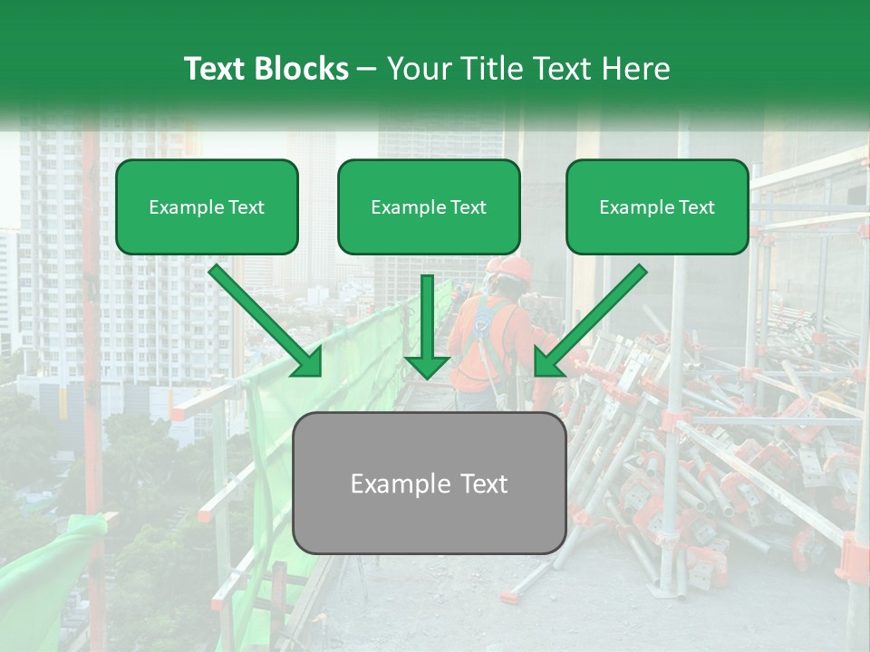 A Construction Worker On Top Of A Building PowerPoint Template