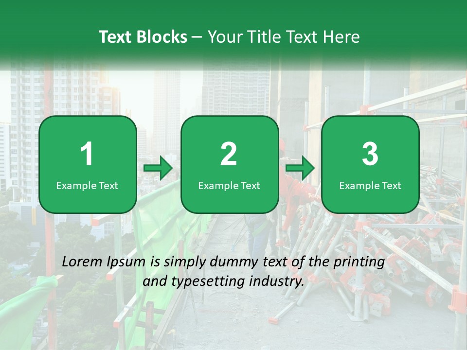 A Construction Worker On Top Of A Building PowerPoint Template