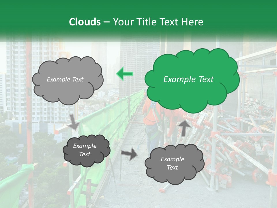 A Construction Worker On Top Of A Building PowerPoint Template