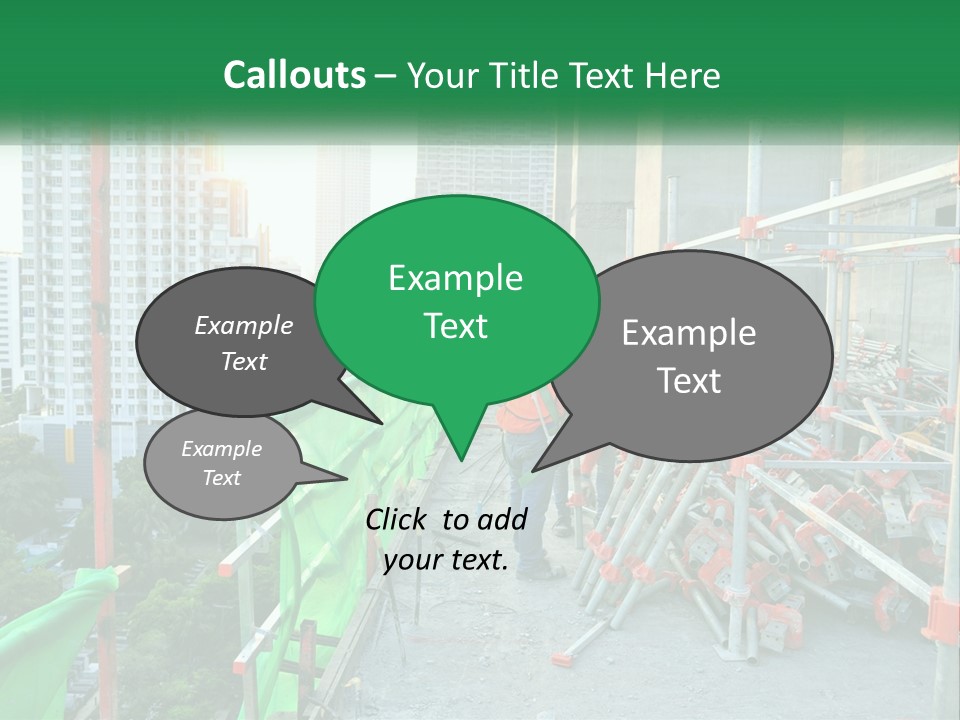 A Construction Worker On Top Of A Building PowerPoint Template