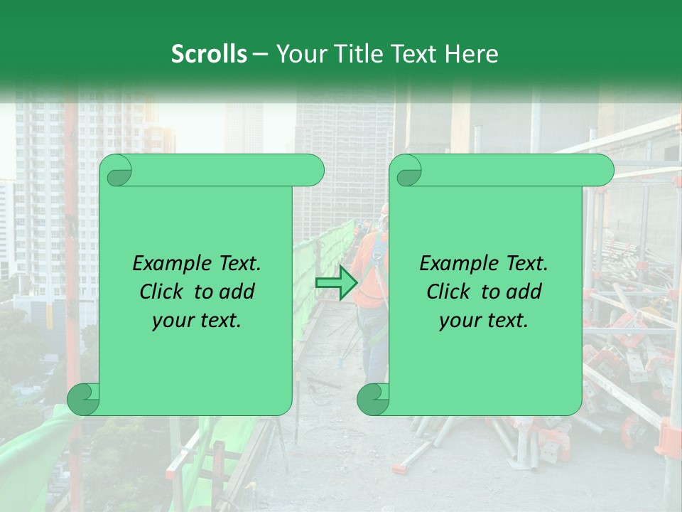 A Construction Worker On Top Of A Building PowerPoint Template