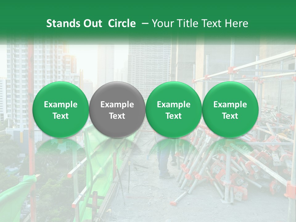 A Construction Worker On Top Of A Building PowerPoint Template