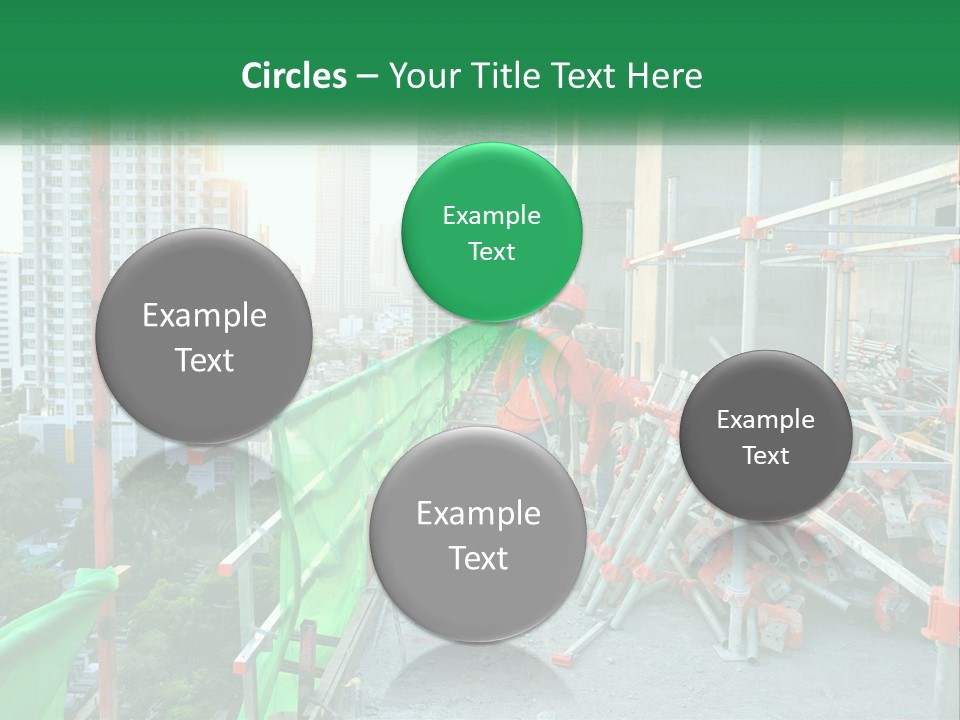 A Construction Worker On Top Of A Building PowerPoint Template