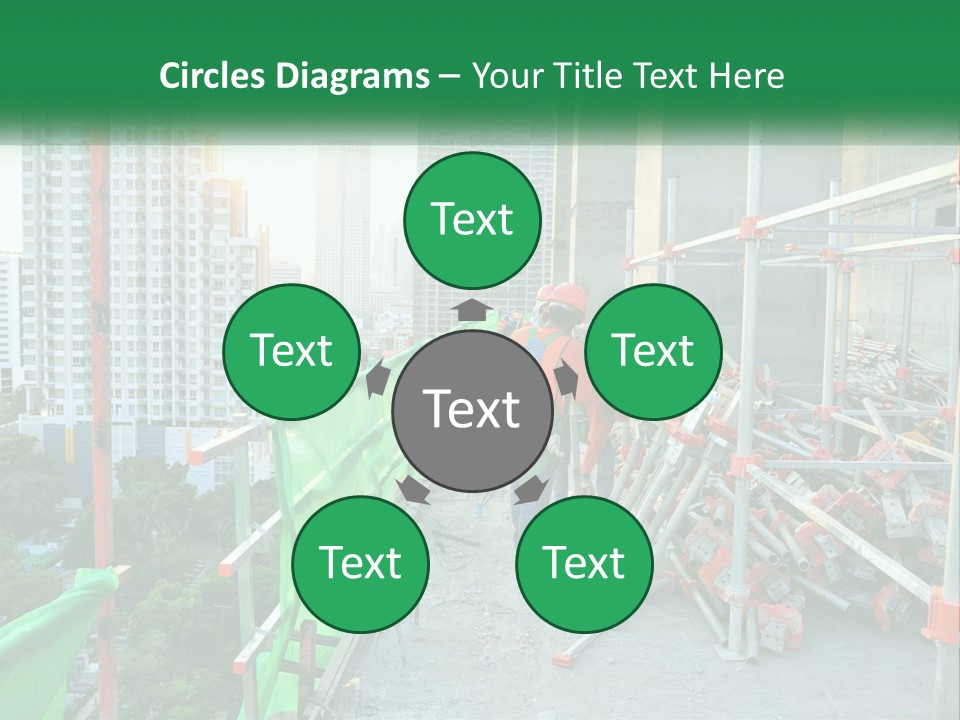 A Construction Worker On Top Of A Building PowerPoint Template