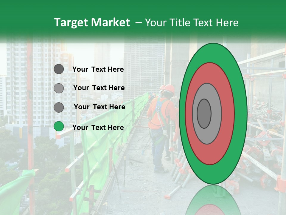 A Construction Worker On Top Of A Building PowerPoint Template