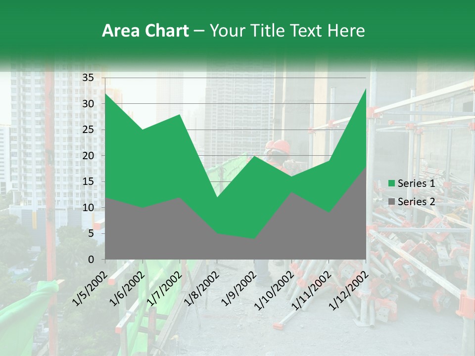 A Construction Worker On Top Of A Building PowerPoint Template