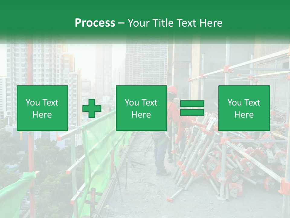 A Construction Worker On Top Of A Building PowerPoint Template