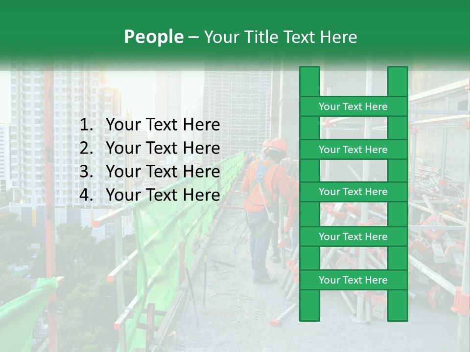 A Construction Worker On Top Of A Building PowerPoint Template