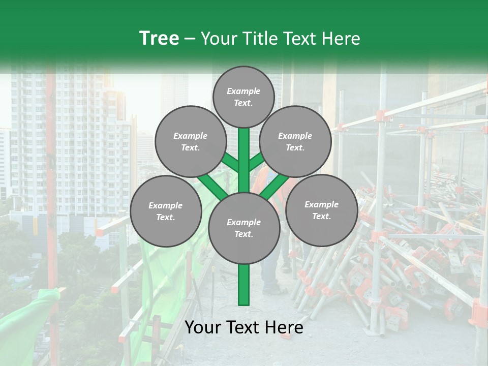 A Construction Worker On Top Of A Building PowerPoint Template