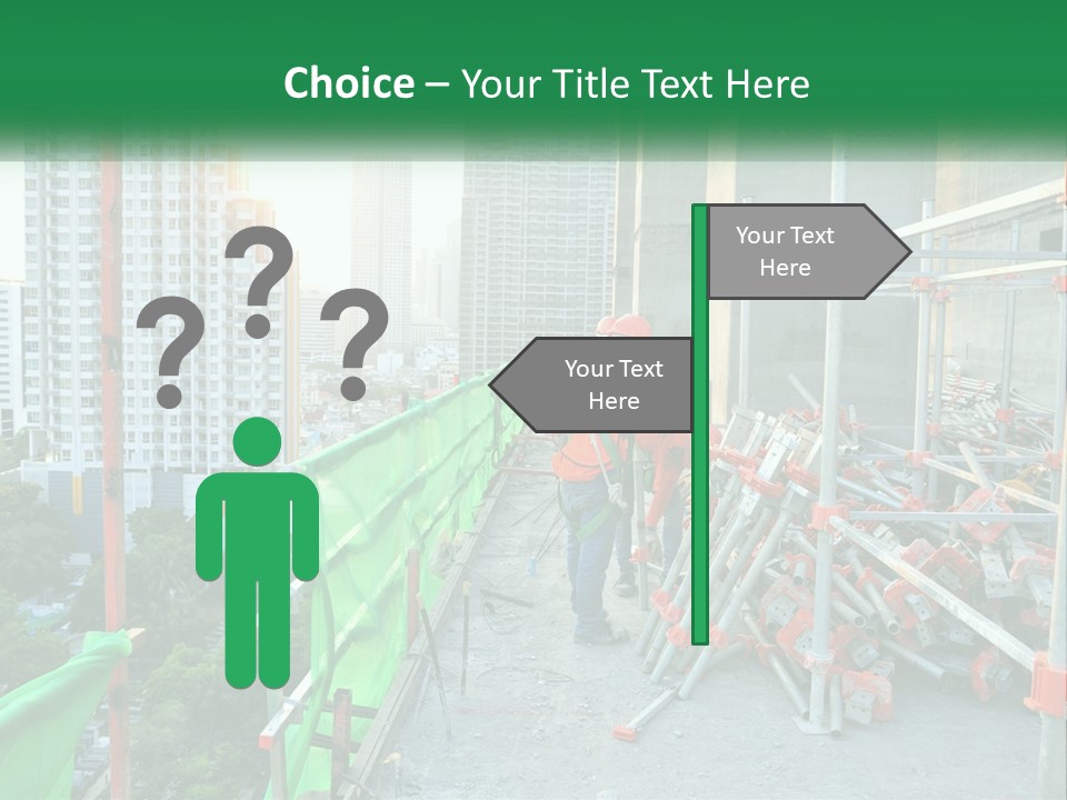 A Construction Worker On Top Of A Building PowerPoint Template