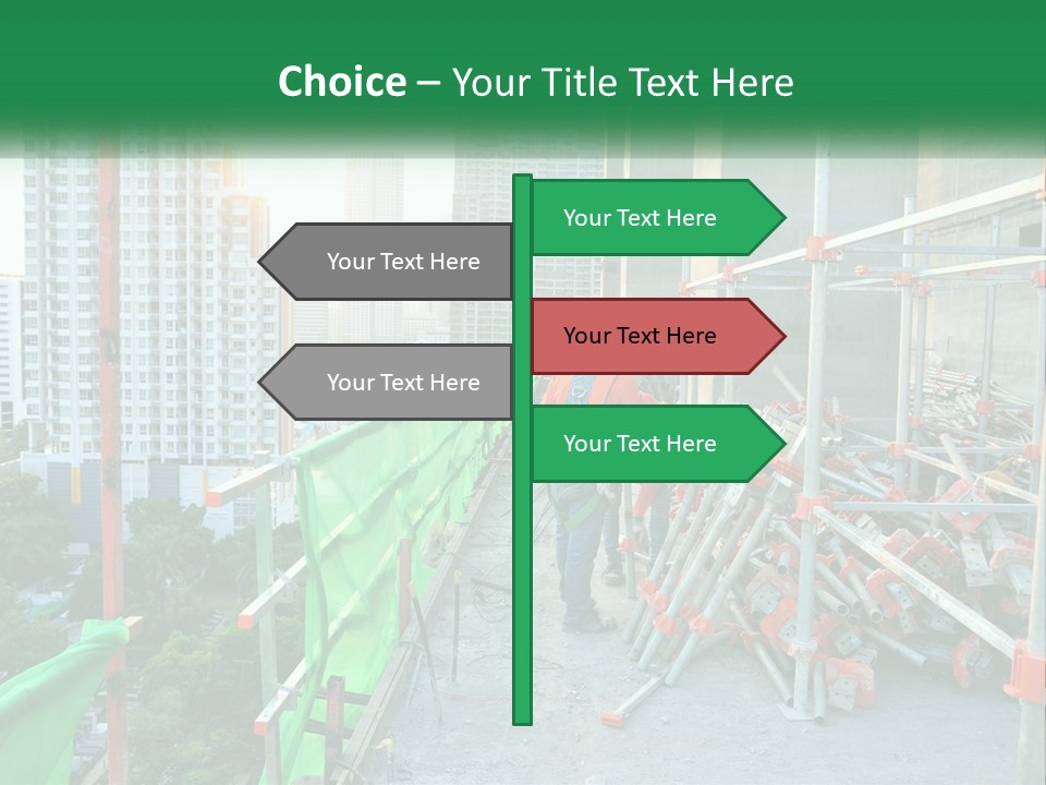 A Construction Worker On Top Of A Building PowerPoint Template