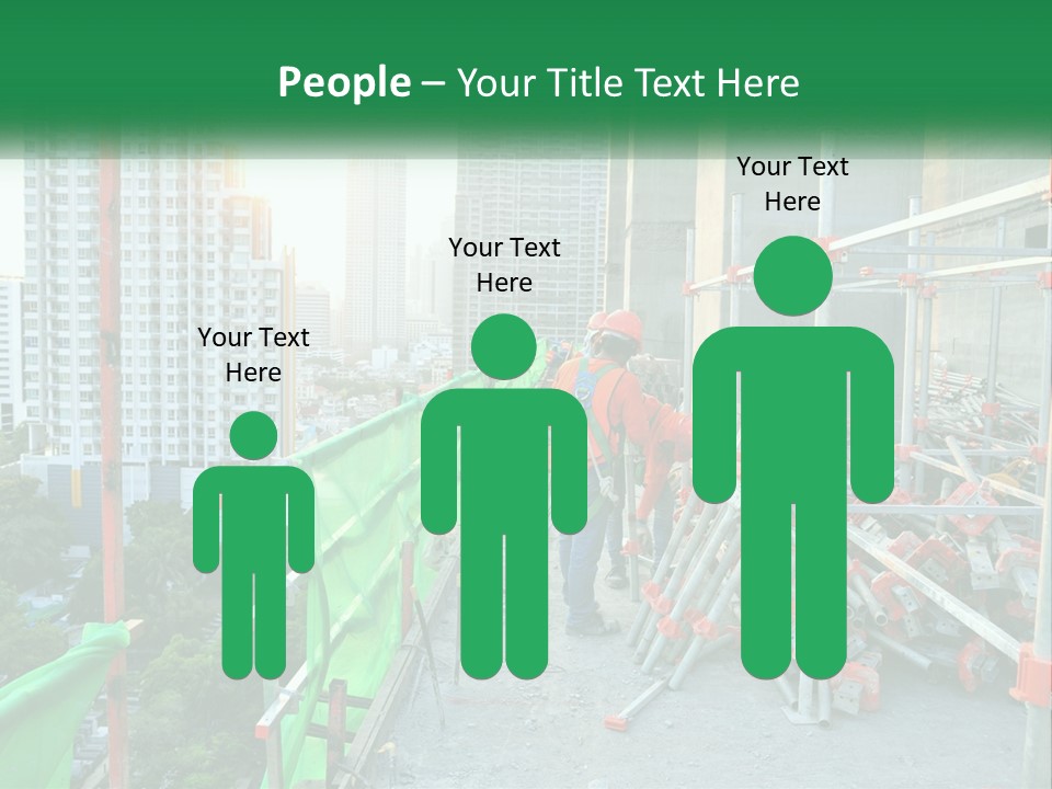 A Construction Worker On Top Of A Building PowerPoint Template