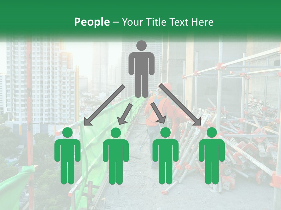 A Construction Worker On Top Of A Building PowerPoint Template