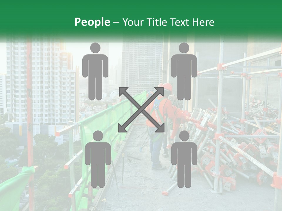 A Construction Worker On Top Of A Building PowerPoint Template