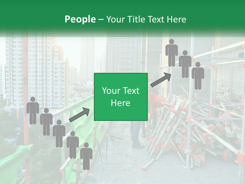 A Construction Worker On Top Of A Building PowerPoint Template