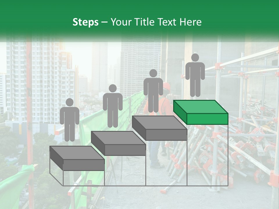 A Construction Worker On Top Of A Building PowerPoint Template