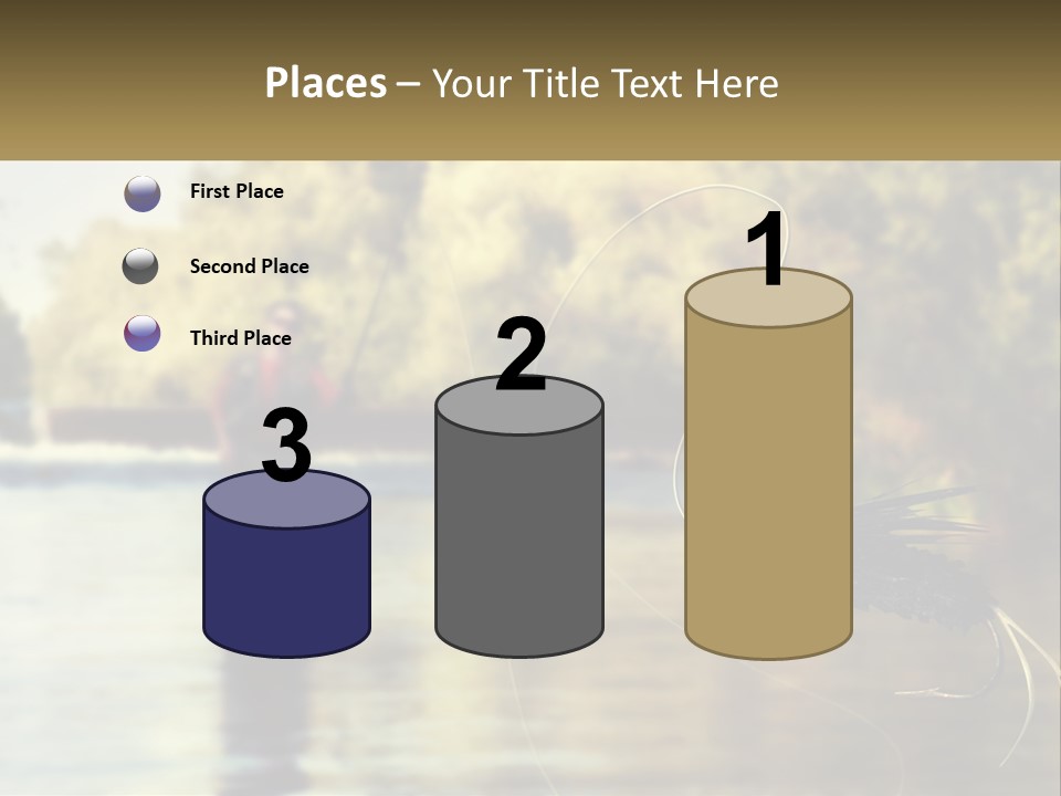 A Man Standing In A River Holding A Fish PowerPoint Template