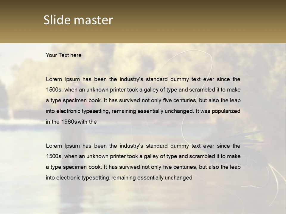 A Man Standing In A River Holding A Fish PowerPoint Template