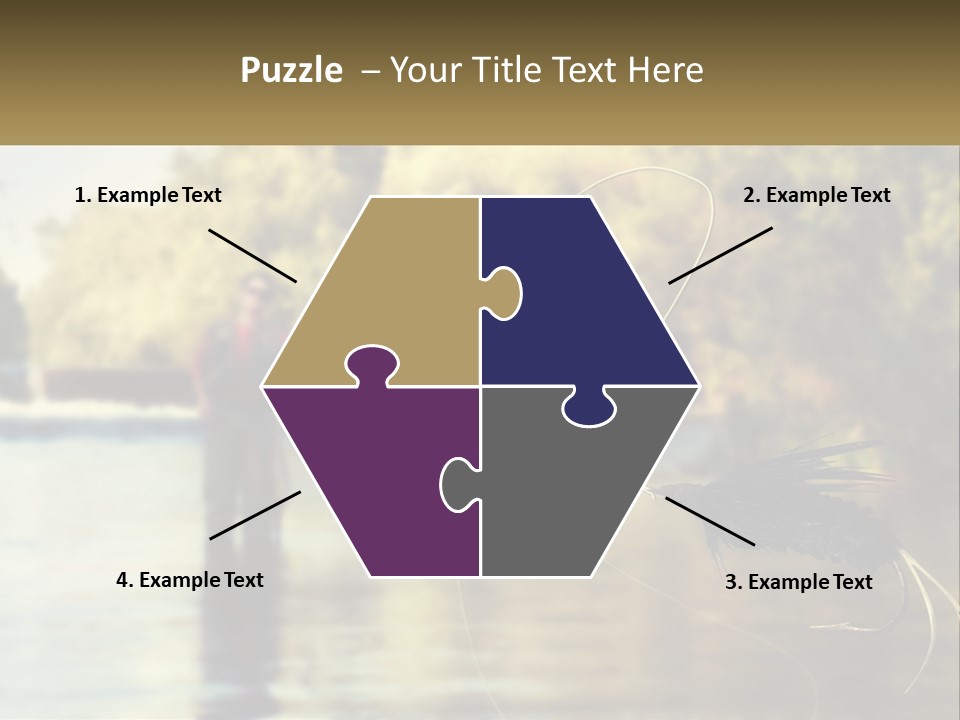 A Man Standing In A River Holding A Fish PowerPoint Template