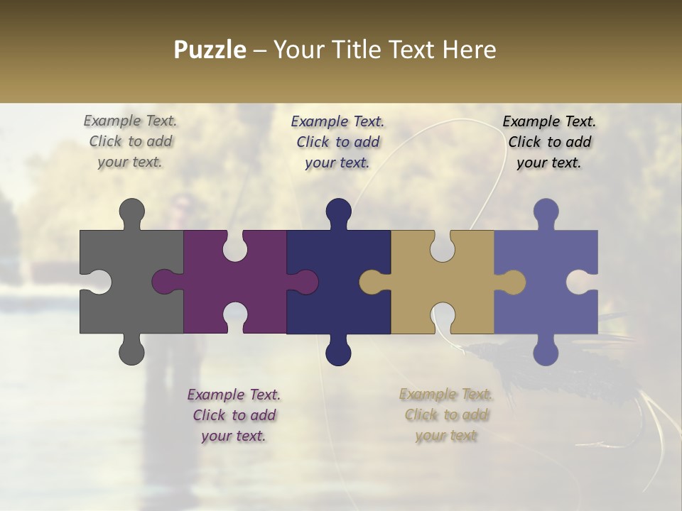 A Man Standing In A River Holding A Fish PowerPoint Template