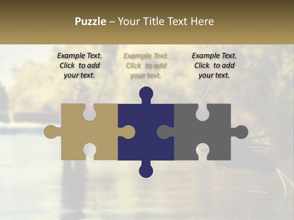 A Man Standing In A River Holding A Fish PowerPoint Template