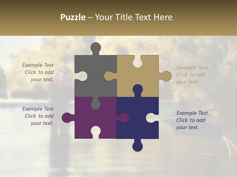 A Man Standing In A River Holding A Fish PowerPoint Template