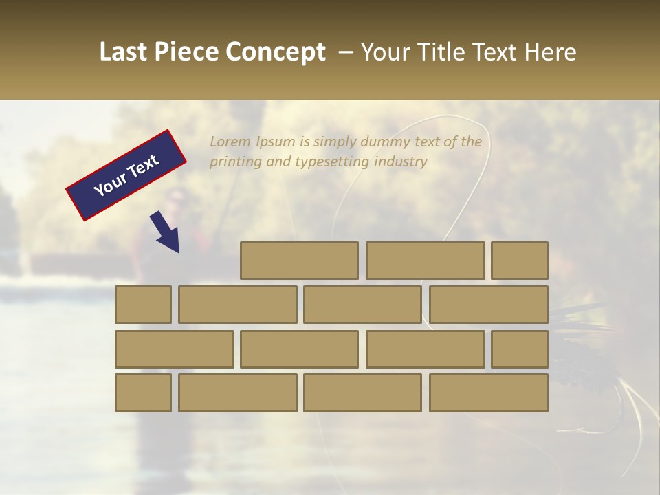 A Man Standing In A River Holding A Fish PowerPoint Template