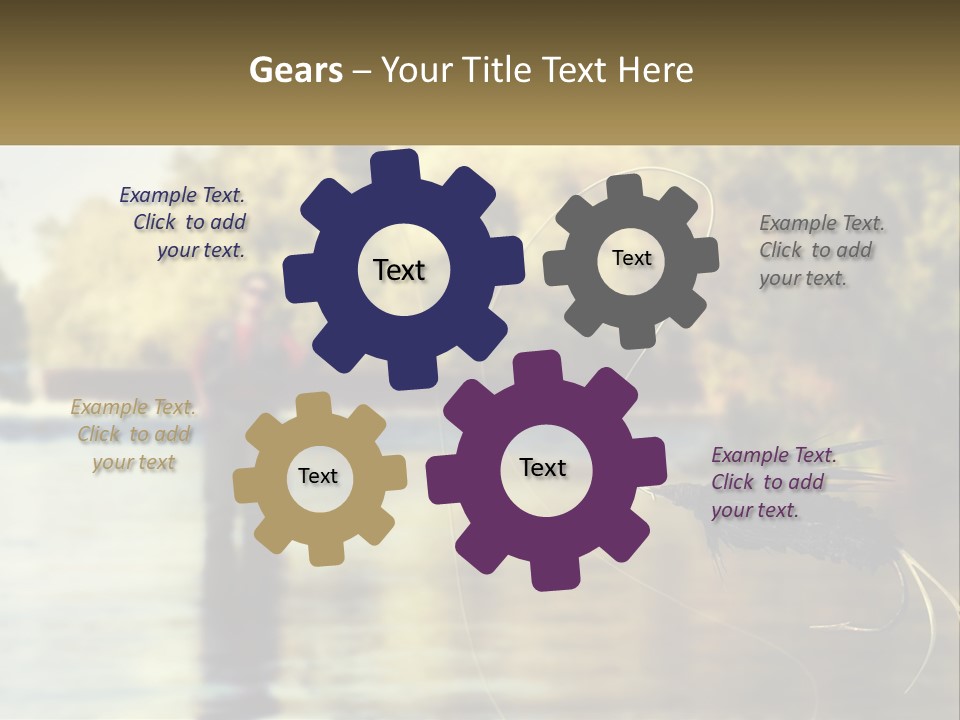 A Man Standing In A River Holding A Fish PowerPoint Template