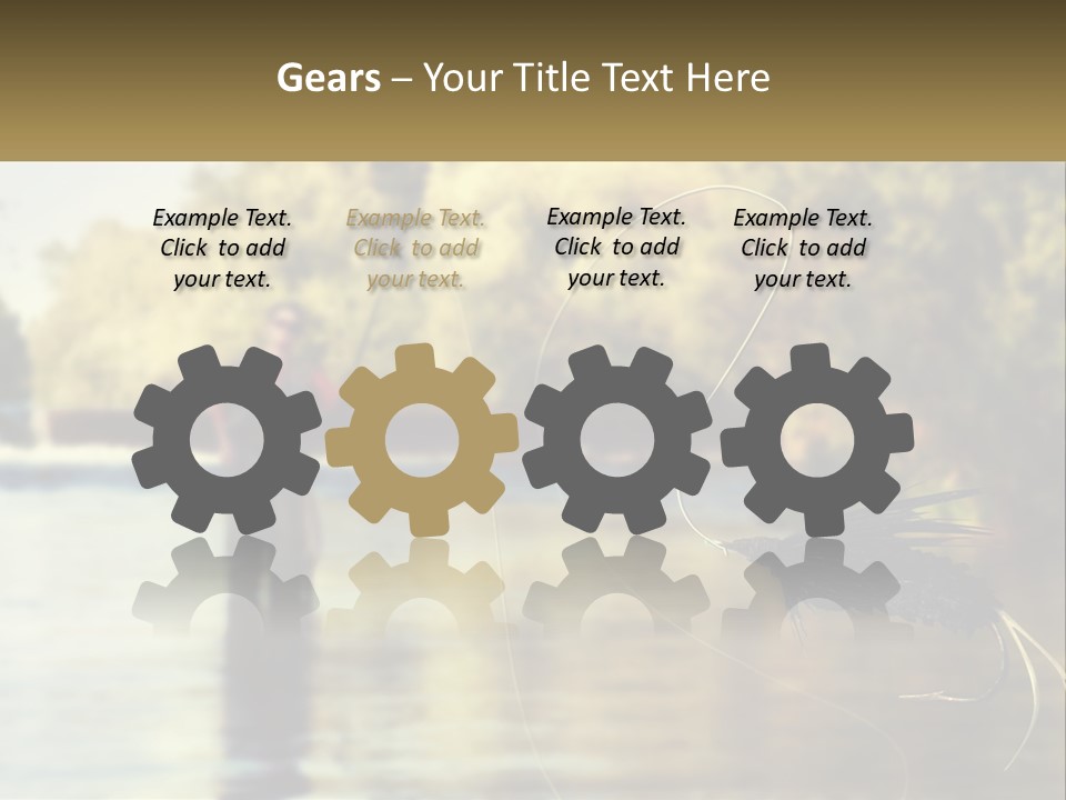 A Man Standing In A River Holding A Fish PowerPoint Template