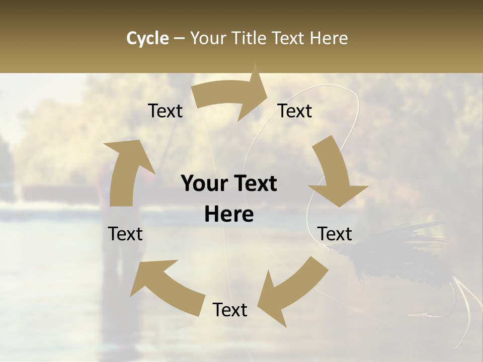 A Man Standing In A River Holding A Fish PowerPoint Template